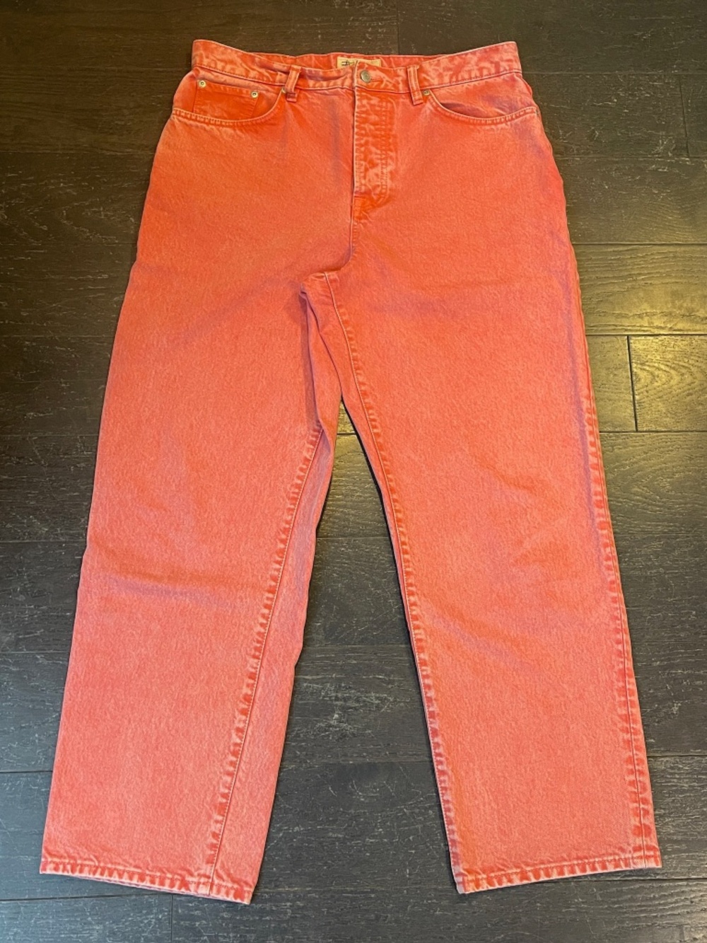RARE Stussy Dye Big 'OL Jeans Faded Pink pant trouser men's Red Size 32